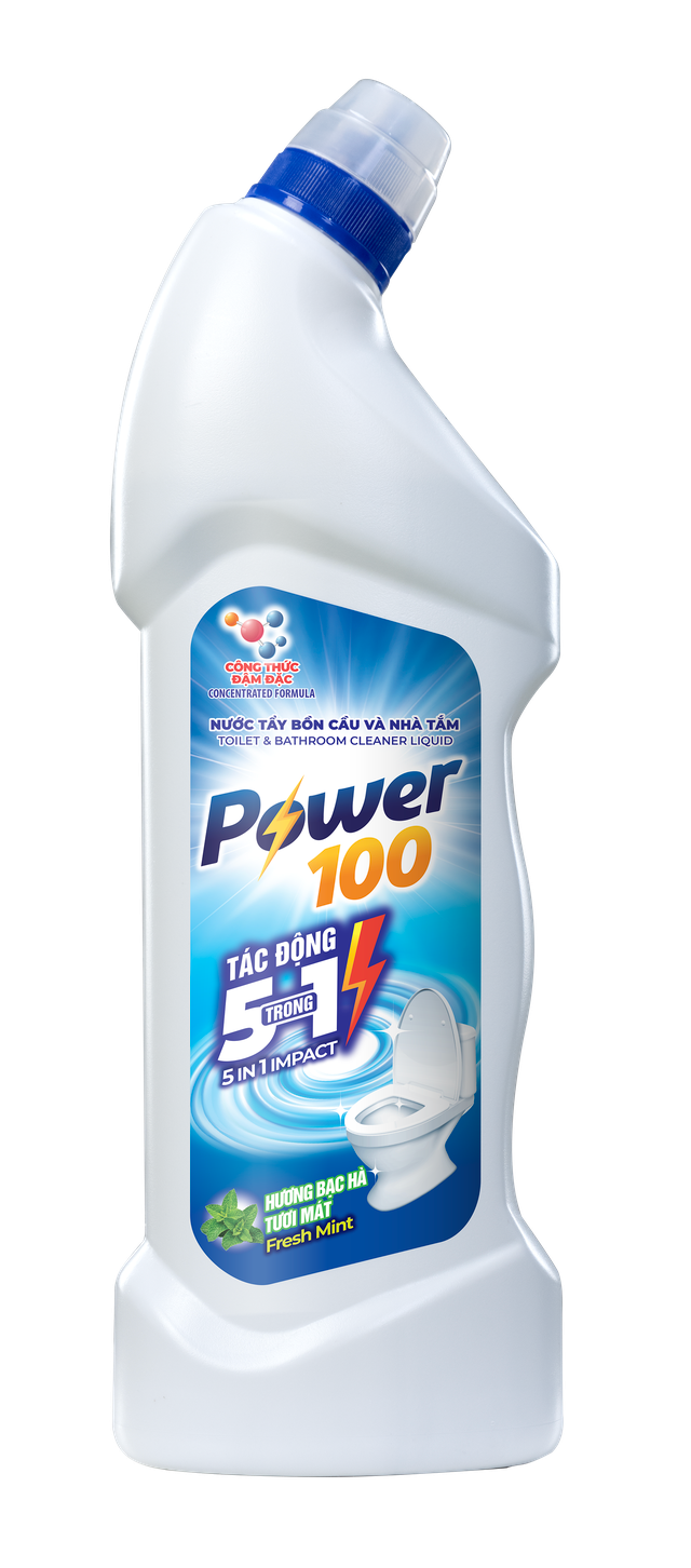 NƯỚC TẨY BỒN CẦU VÀ NHÀ TẮM POWER100 HƯƠNG BẠC HÀ